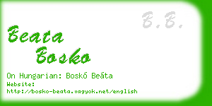 beata bosko business card